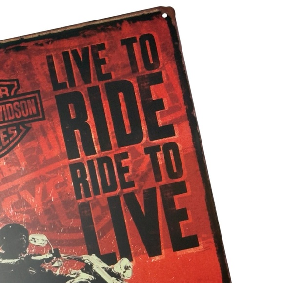 Harley-Davidson Live To Ride Ride To Live Metal Decor Wall Art Sign - Picture 5 of 15